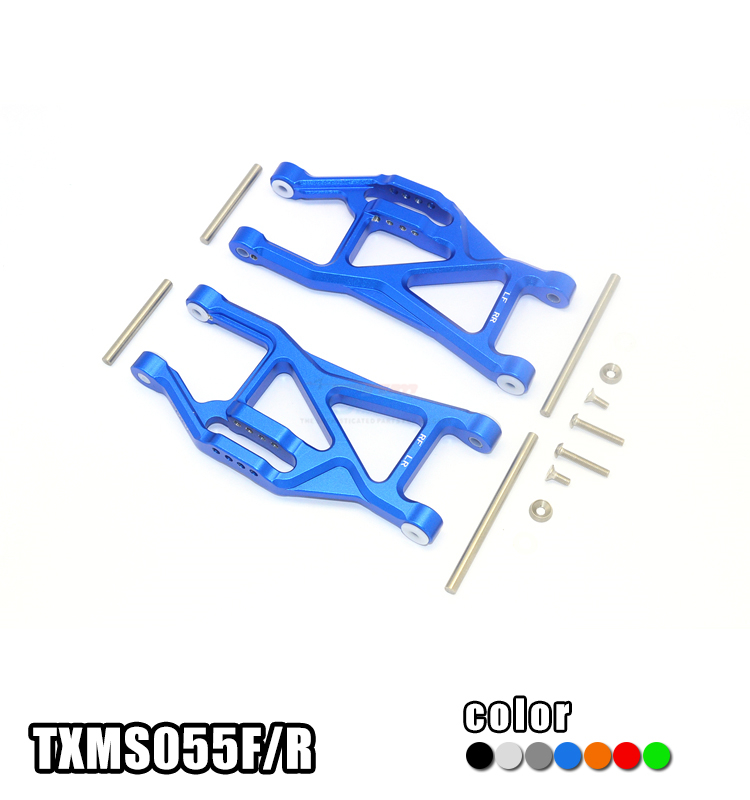 ALUMINIUM FRONT / REAR LOWER ARMS SET TXMS055F/R FOR 1/10 TRAXXAS MAXX 4WD MONSTER TRUCK 89076-4